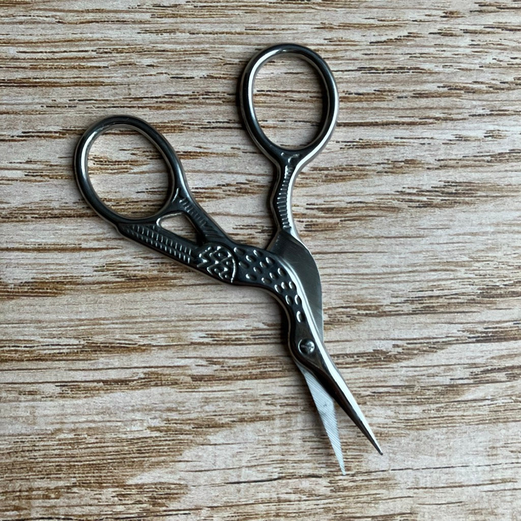 Classic Stork Hand Embroidery Scissors By Jessica Long Embroidery