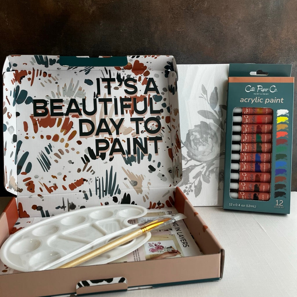 Abstract Rose Impressionist Style Painting Kit by Cate Paper Co.