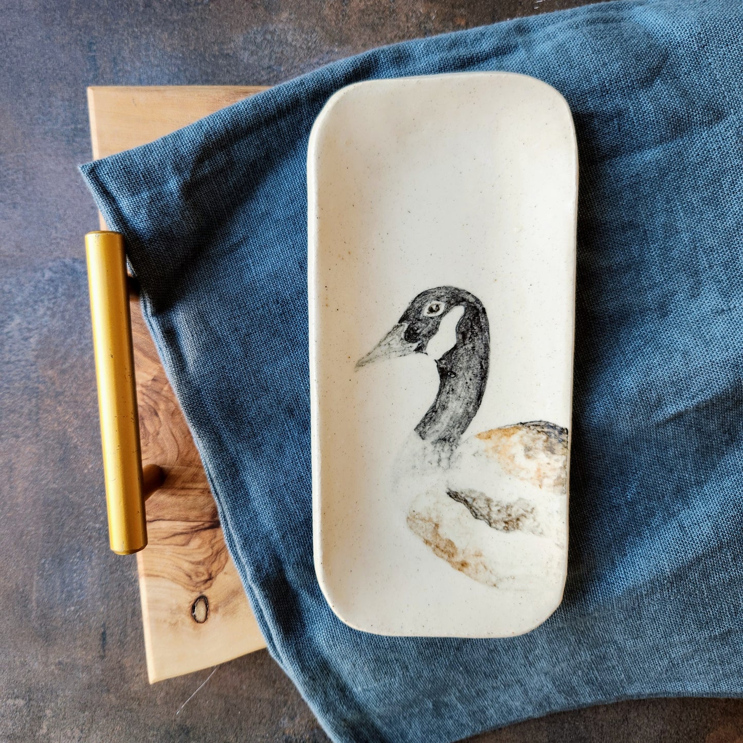 Extra Small Canadian Goose Dish by Jan Toscano