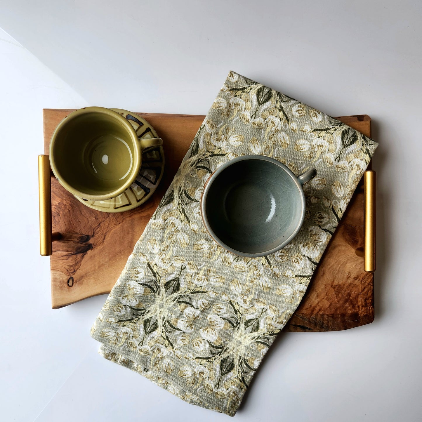 Linen Towel For Kitchen or bath "Mirrored Tulips" by Glass Muriel