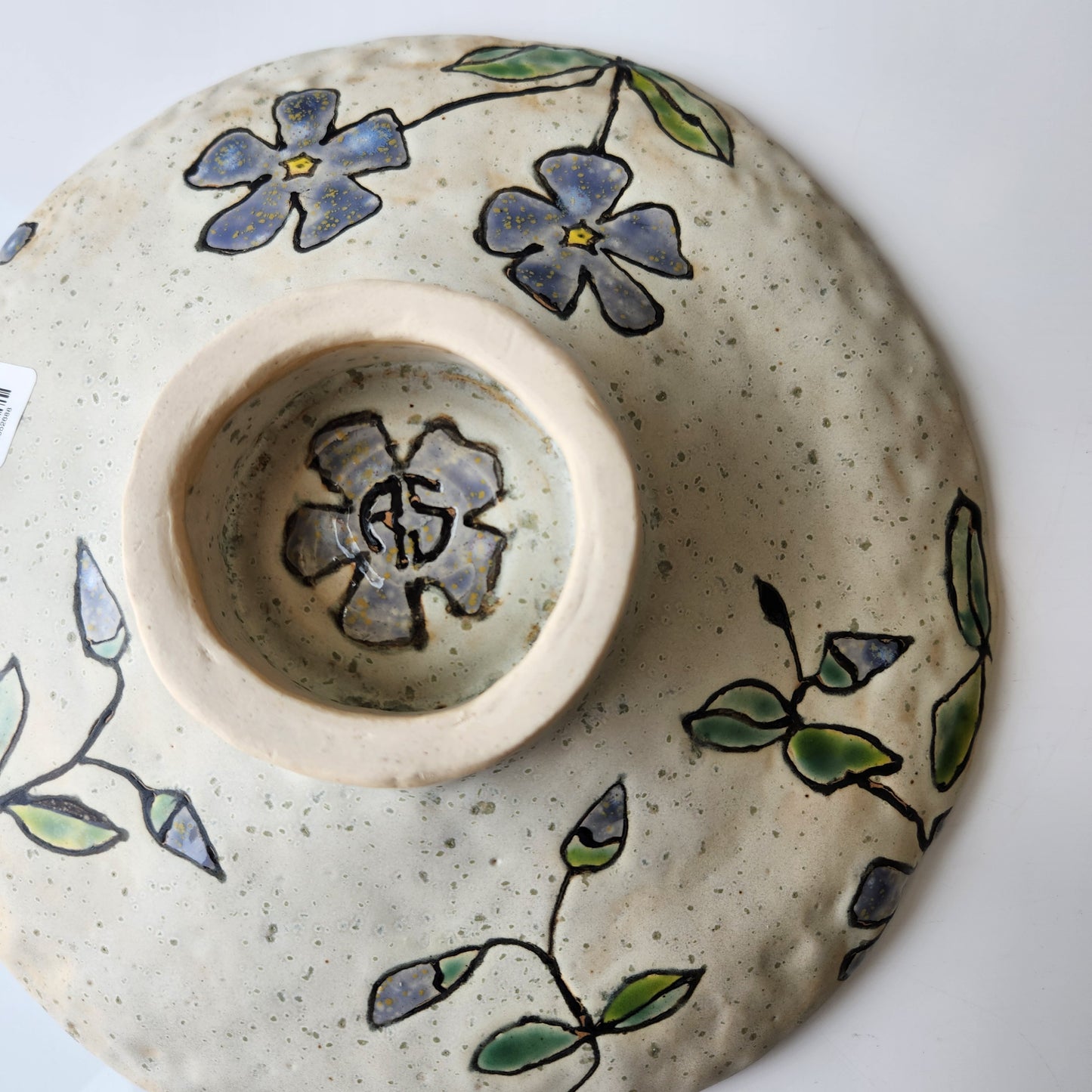 Hand Painted Footed Floral Bowl by Rene Stratton