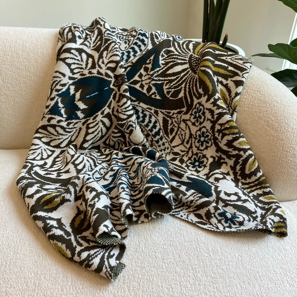 William Morris Dove and Rose Throw Blanket by In2Green