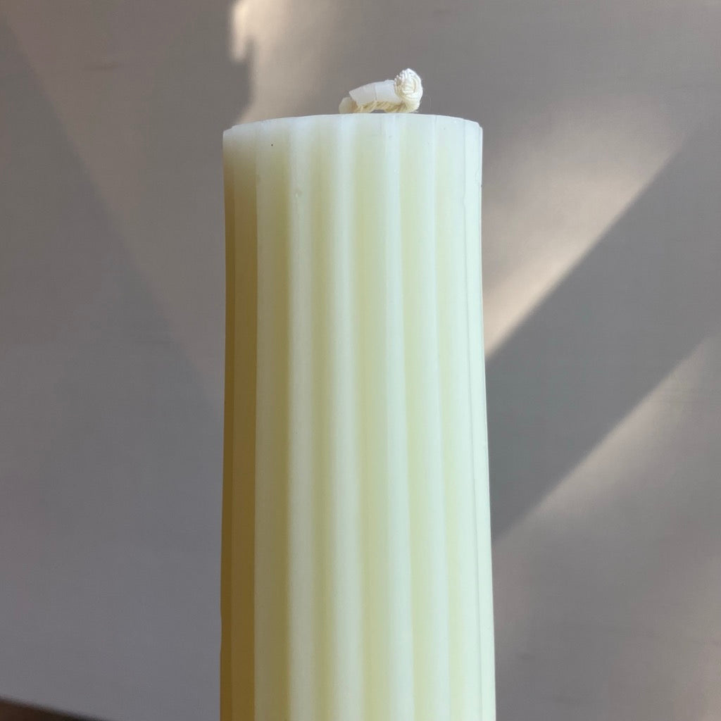 Fluted Pillar Beeswax Candle by Greentree Home Candle