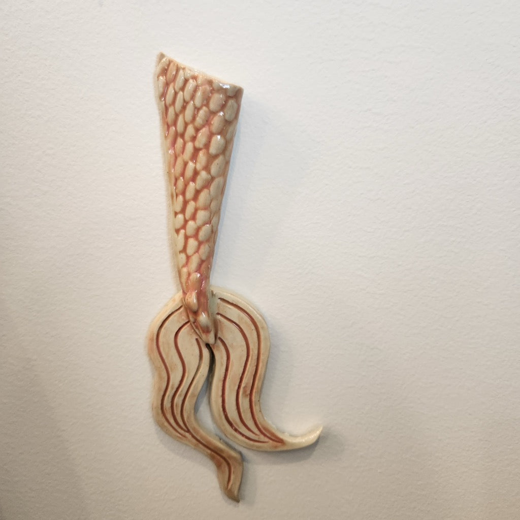Mermaid Tale Wall Vase in Pink by Sky Mage