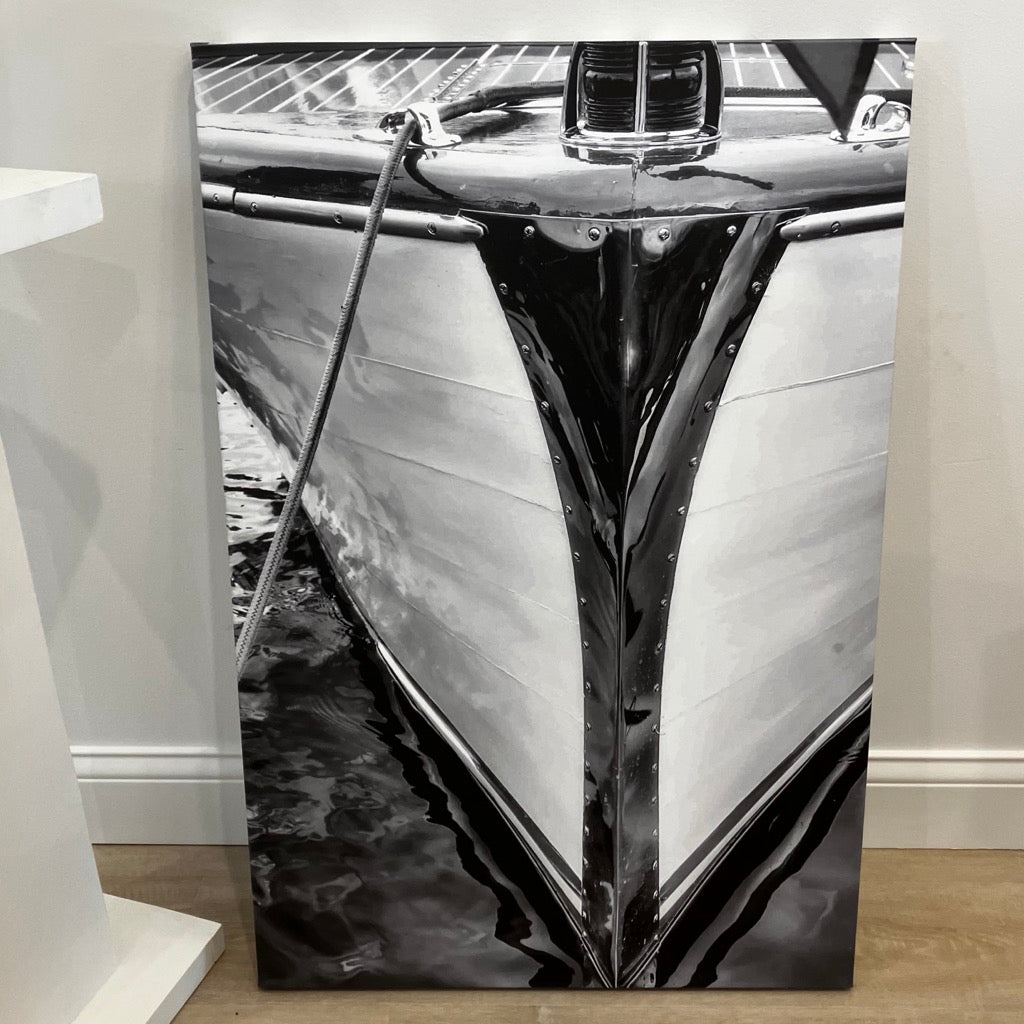Black and White Boat Bow by Wendy Petera