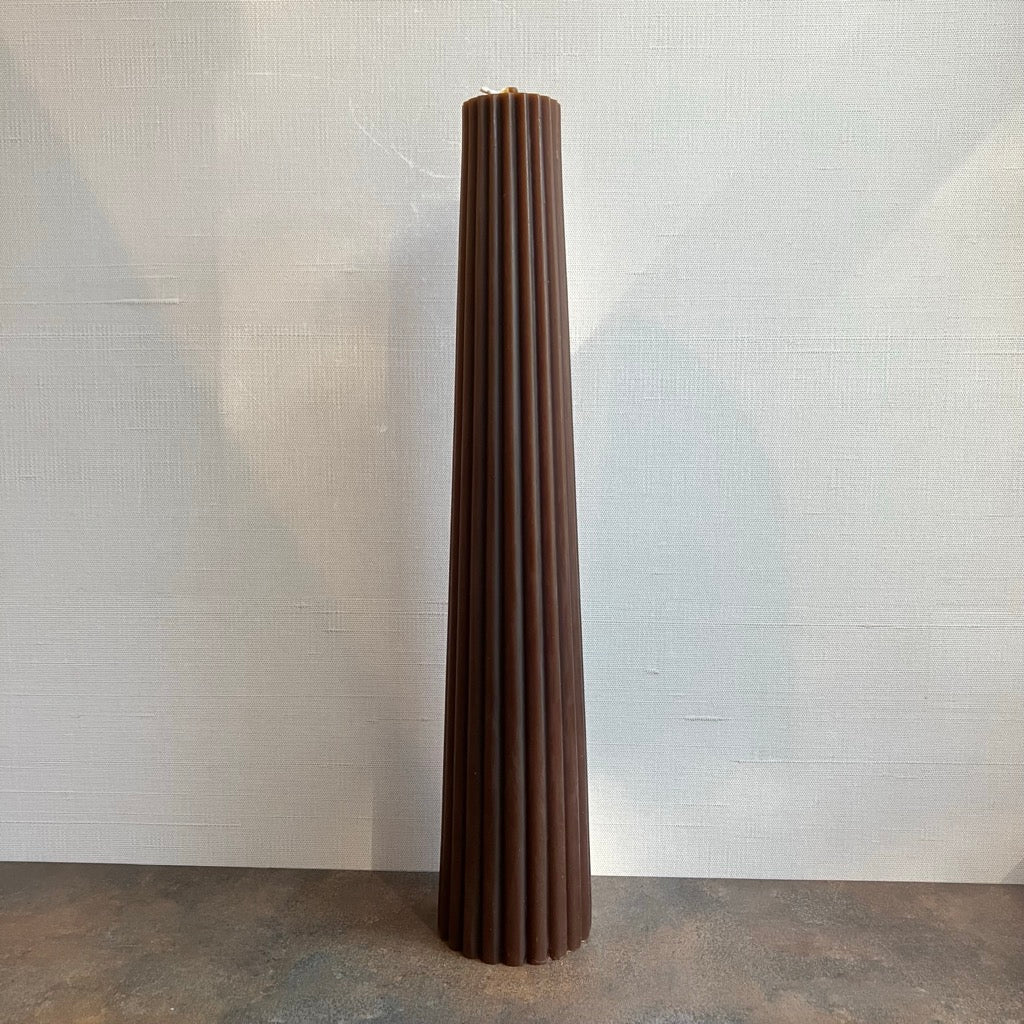 Fluted Pillar Beeswax Candle by Greentree Home Candle