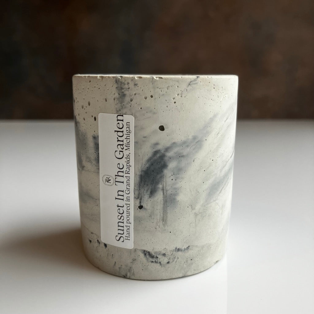 Sunset In The Garden Candle in Concrete Vessel