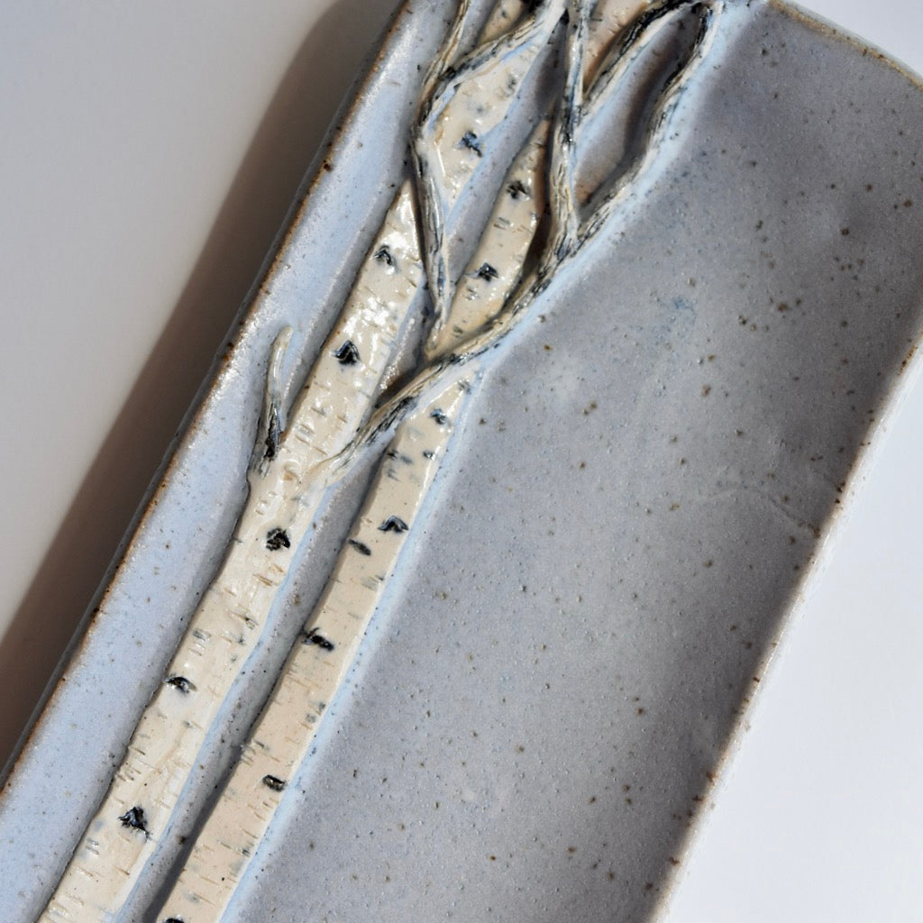 Extra Small Light Blue Birch Dish by Jan Toscano