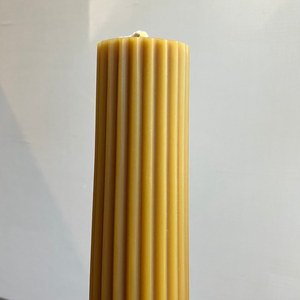 Fluted Pillar Beeswax Candle by Greentree Home Candle
