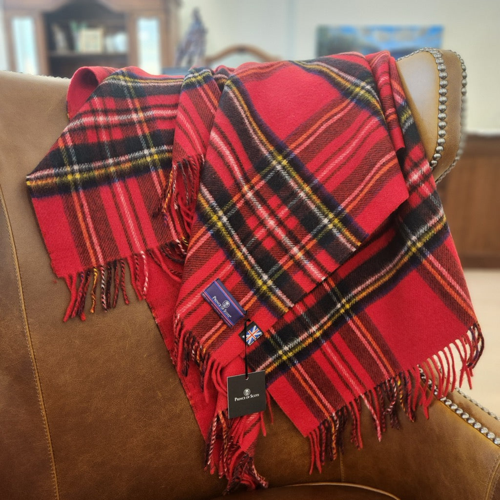 Prince of Scots Double Merino Wool Blanket in Royal Stewart