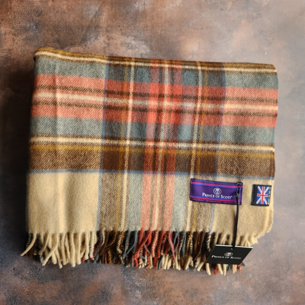 Prince of Scots Double Merino Wool Blanket in Antique Dress Stewart