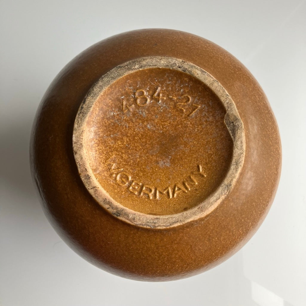 Round Brown and Yellow Pot