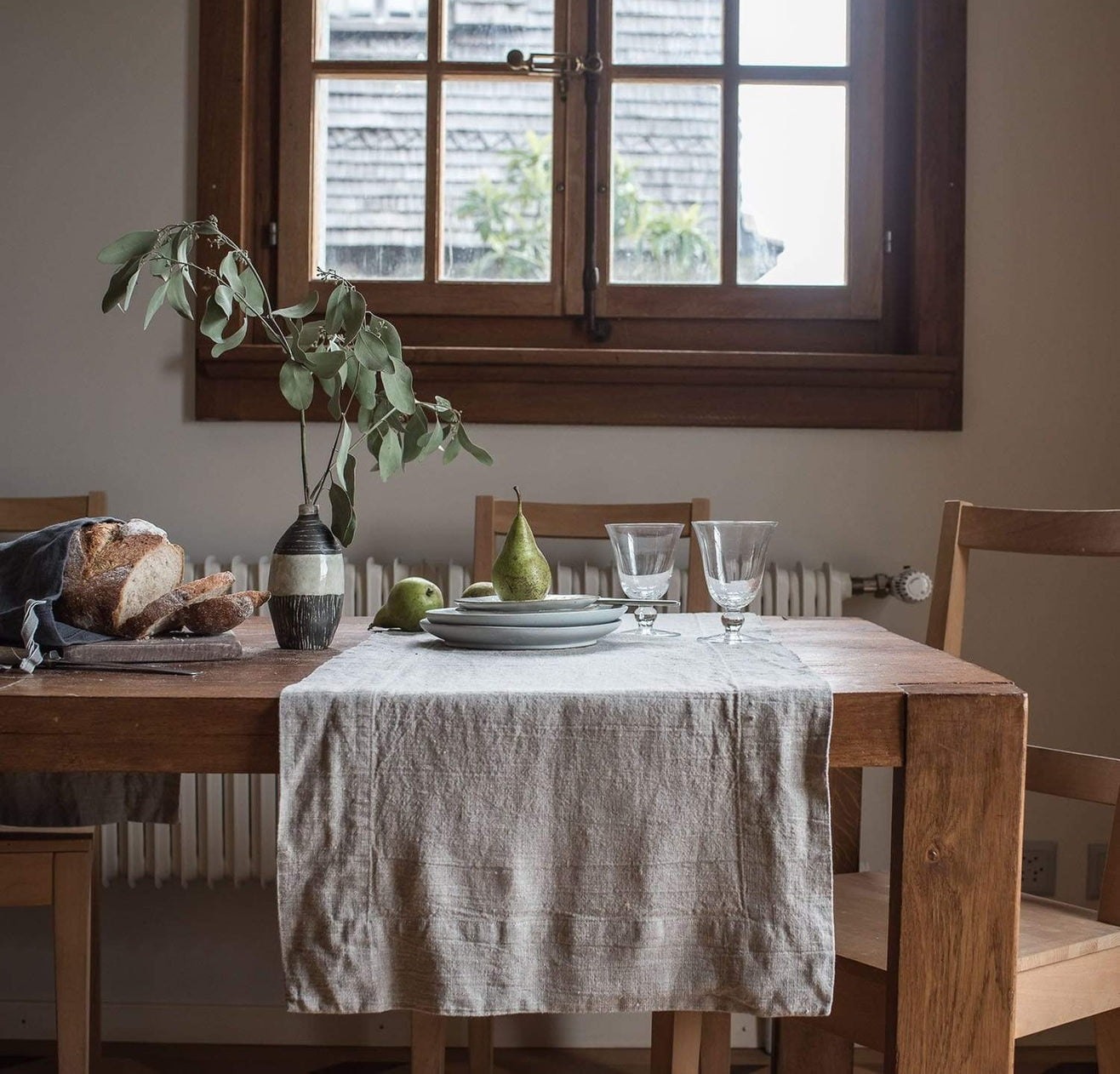 Natural 8 Foot Table Runner in European Linen by Rough Linen