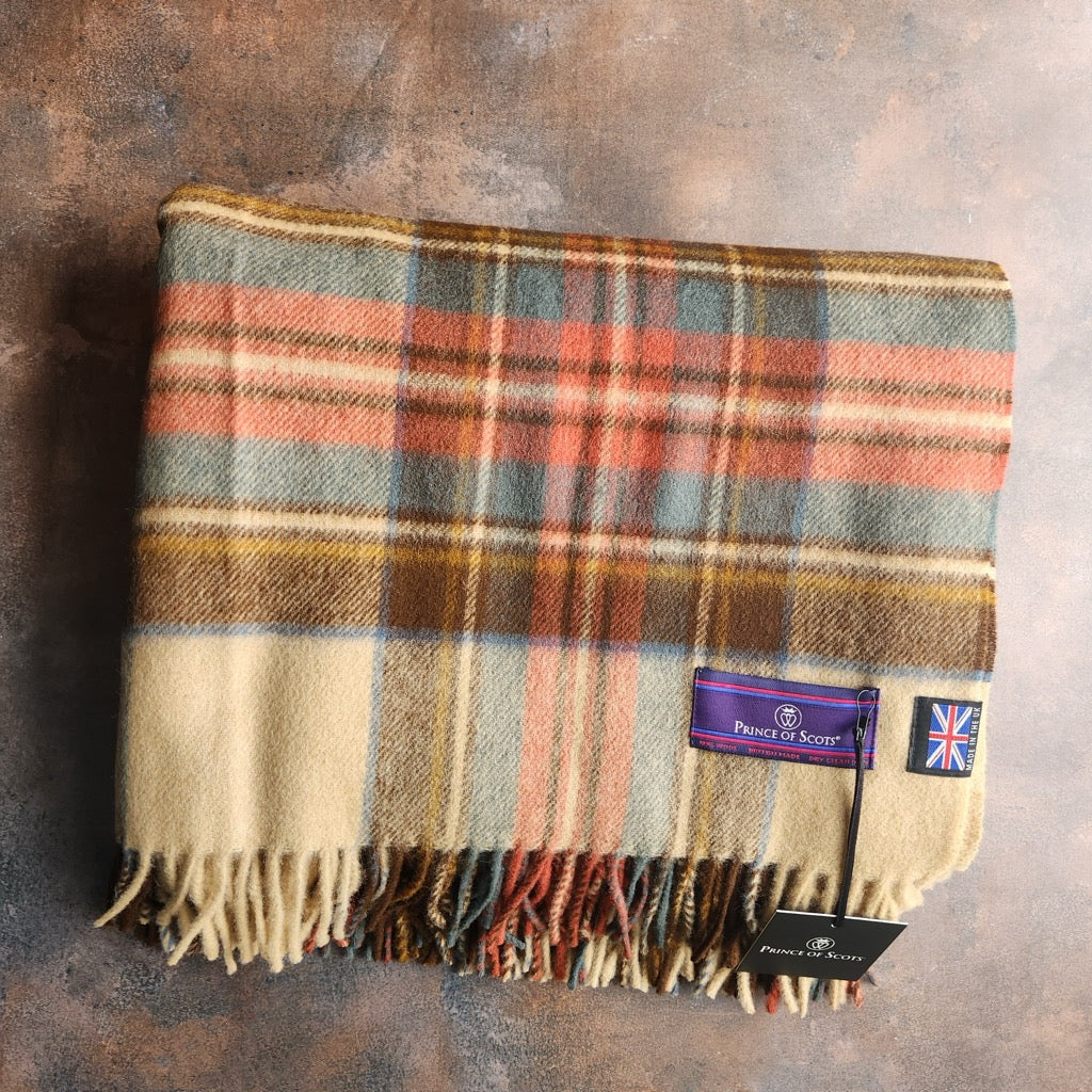Prince of Scots Double Merino Wool Blanket in Antique Dress Stewart