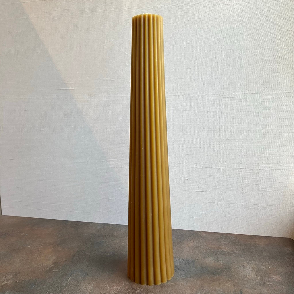 Fluted Pillar Beeswax Candle by Greentree Home Candle