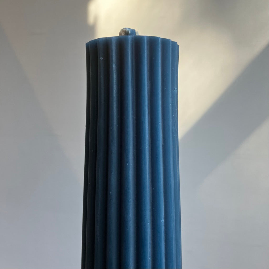 Fluted Pillar Beeswax Candle by Greentree Home Candle