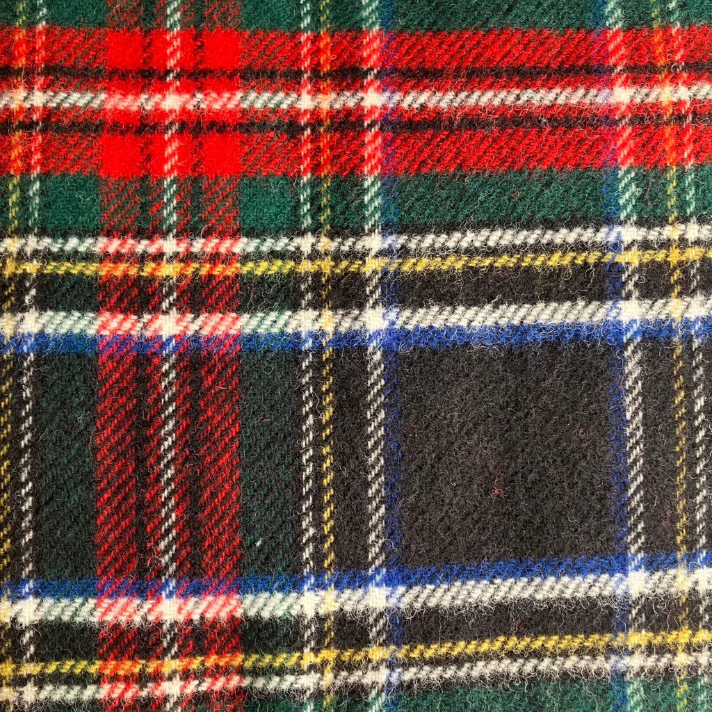 Highland Tweeds Wool Fluffy Throw Blanket in Black Stewart by Prince of Scots