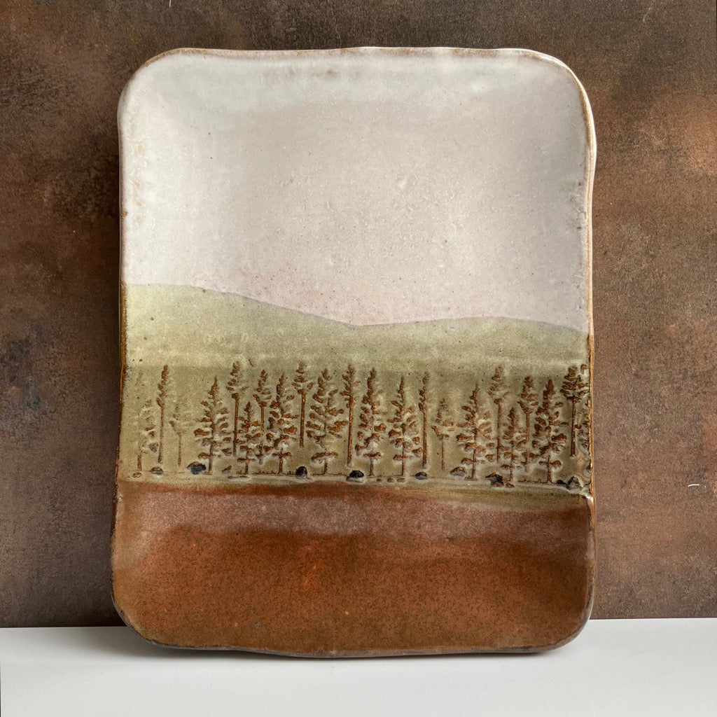 Small Handmade Dish in Fall Landscape by Jan Toscano