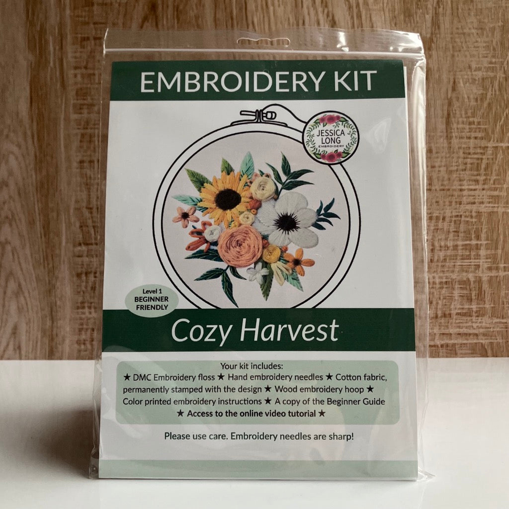 Cozy Harvest Embroidery Kit By Jessica Long Embroidery