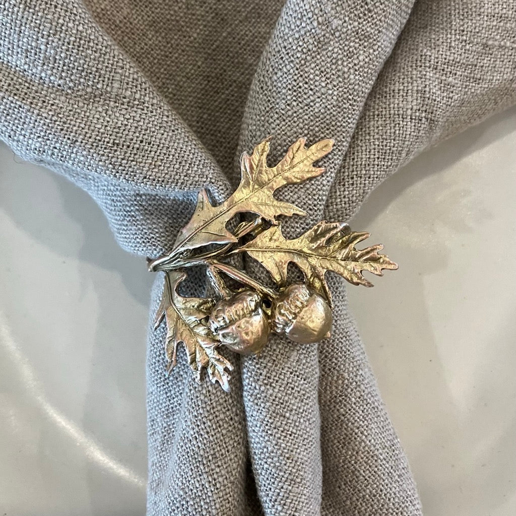 Acorn and Oak Napkin Rings By Michael Michaud (Set of 4)