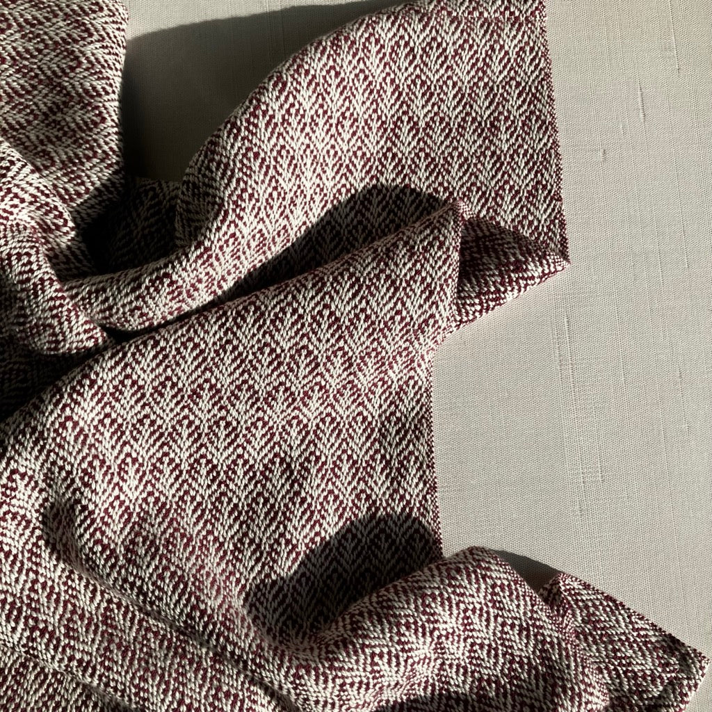 Cotton Tea Towel / Hand Towel in Raspberry by Kristina Nichols