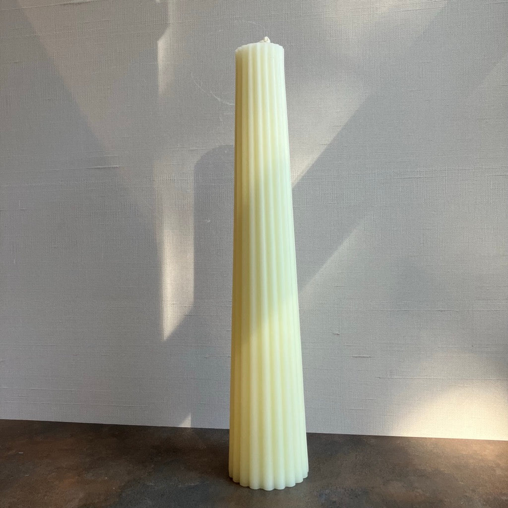 Fluted Pillar Beeswax Candle by Greentree Home Candle
