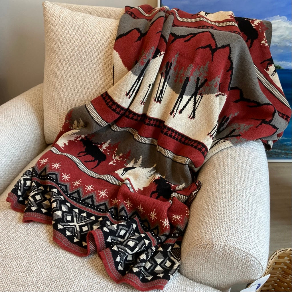 Mountain Fair Isle Throw Blanket by In2Green