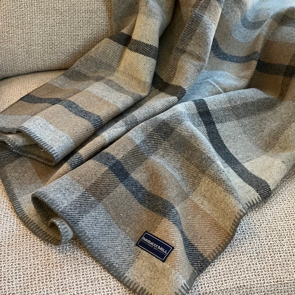Northfield Plaid Wool Throw Blanket by Faribault Mill