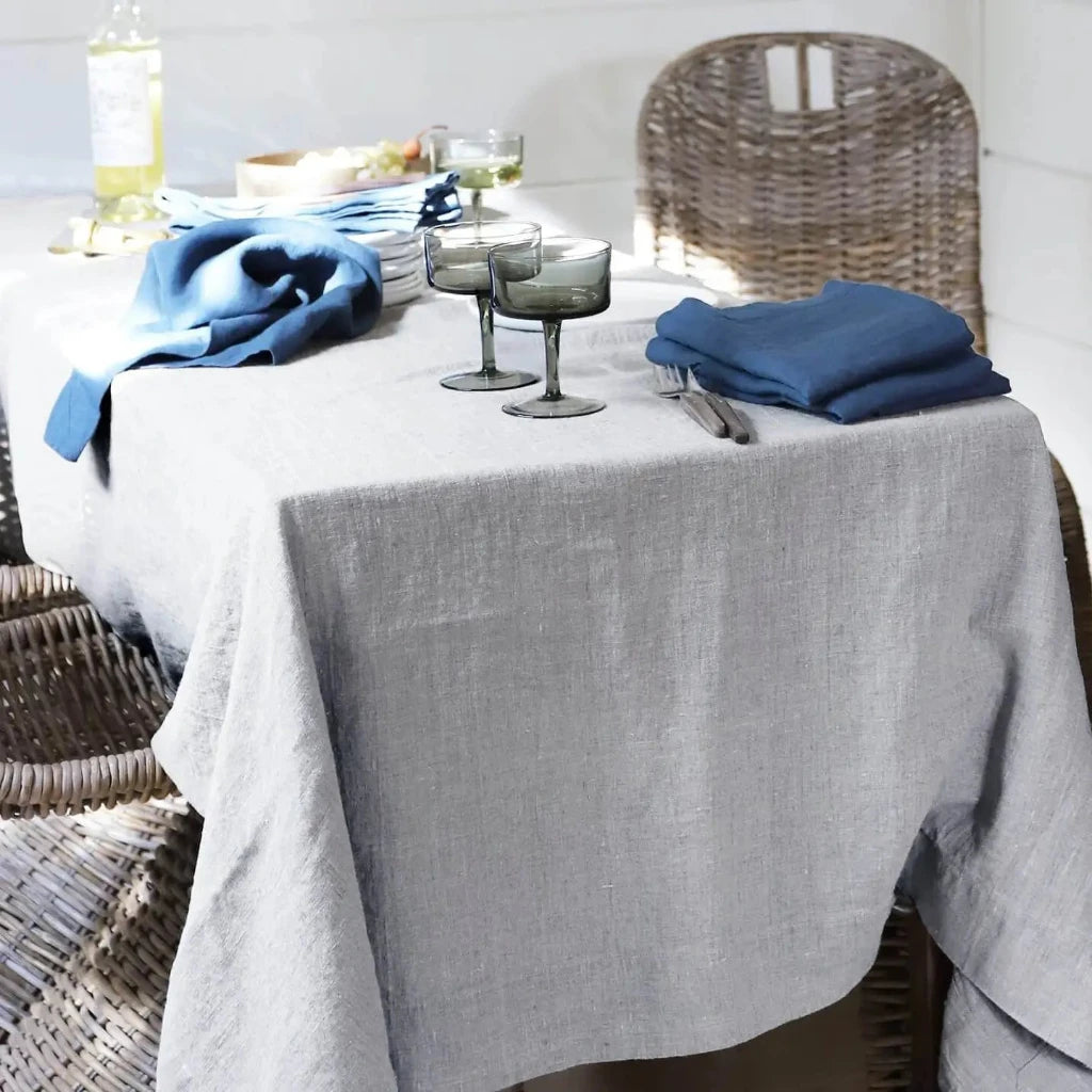 Fog Rectangular Tablecloth by Rough Linen
