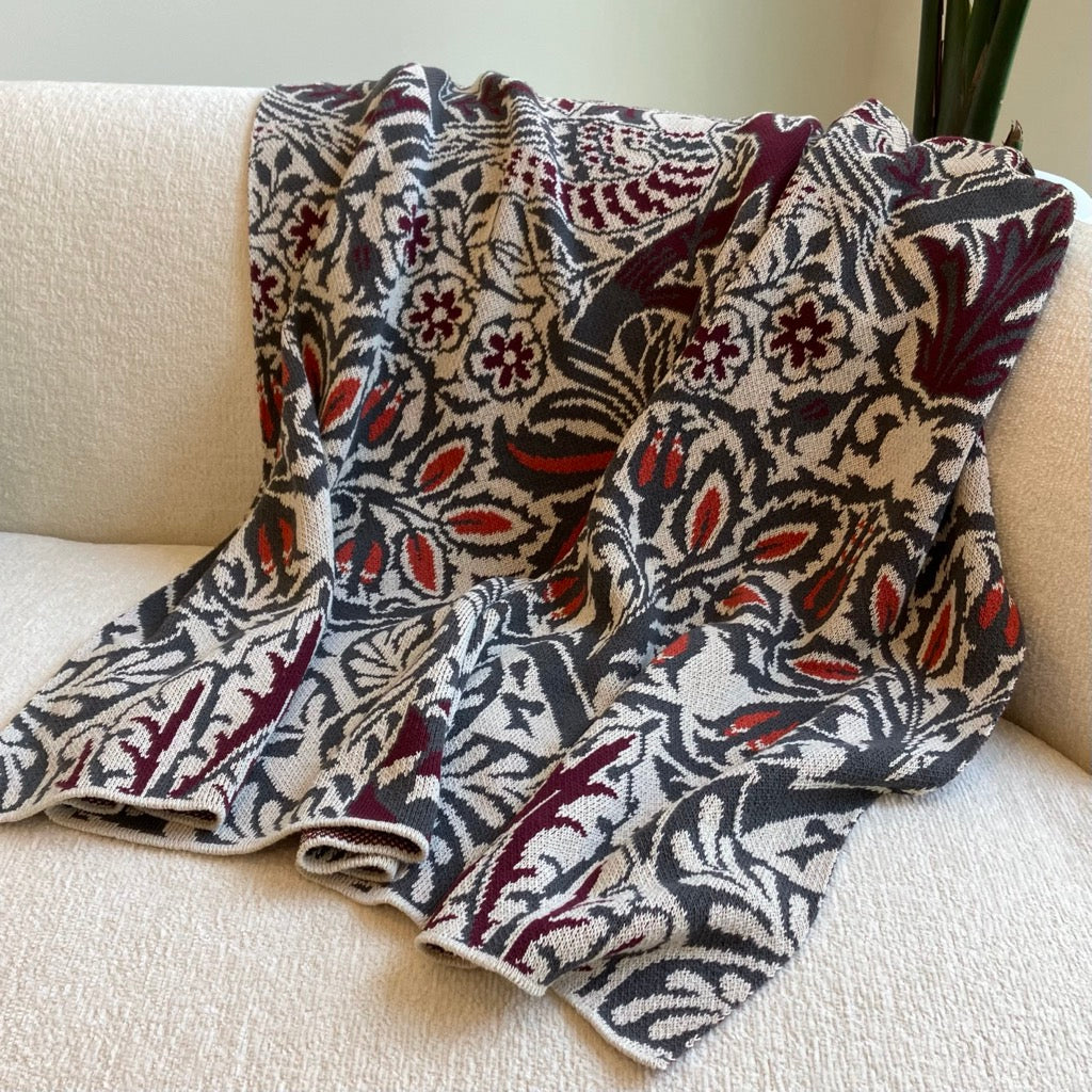 William Morris Dove and Rose Throw Blanket by In2Green