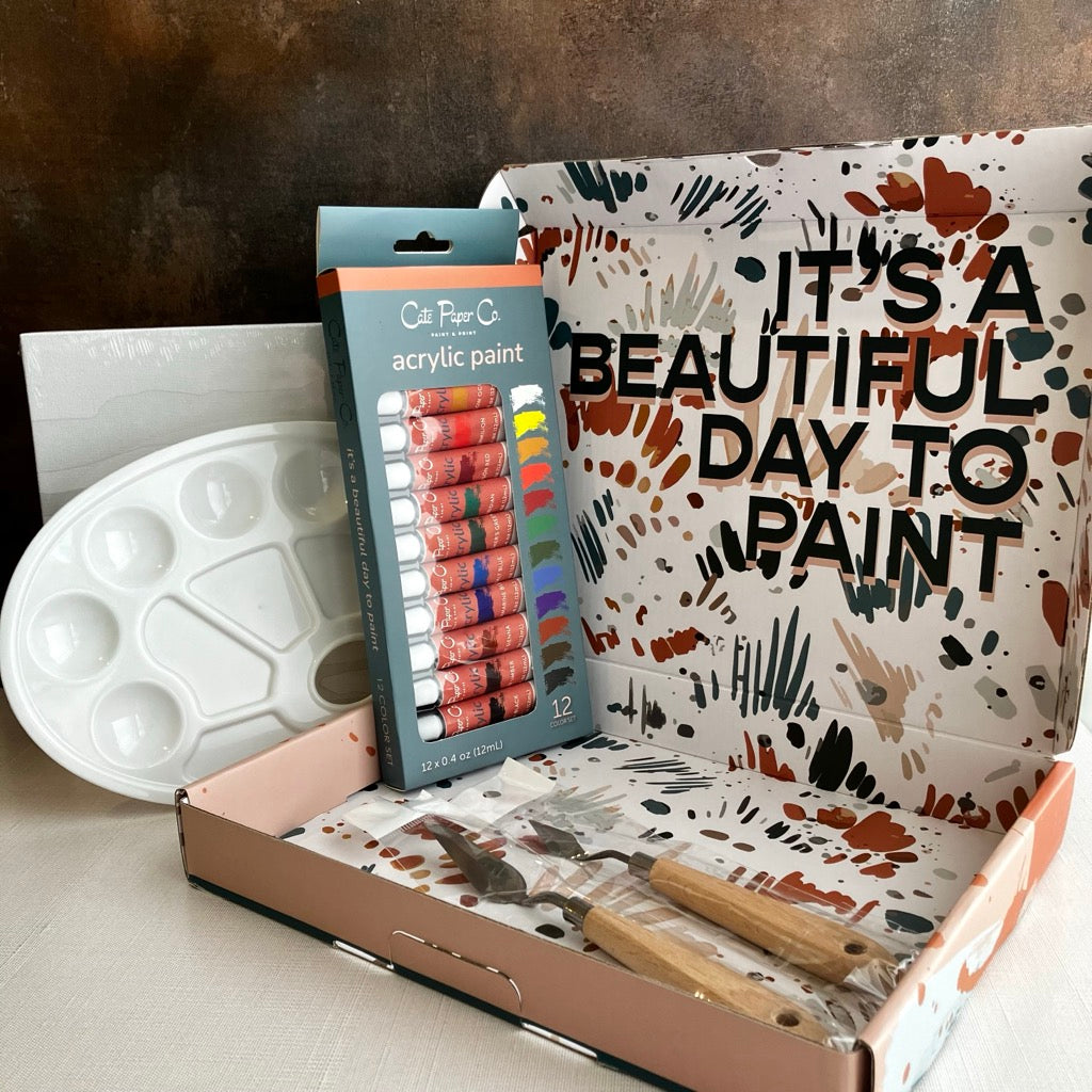 Coastal Cliffs Palette Knife Painting Kit by Cate Paper Co.