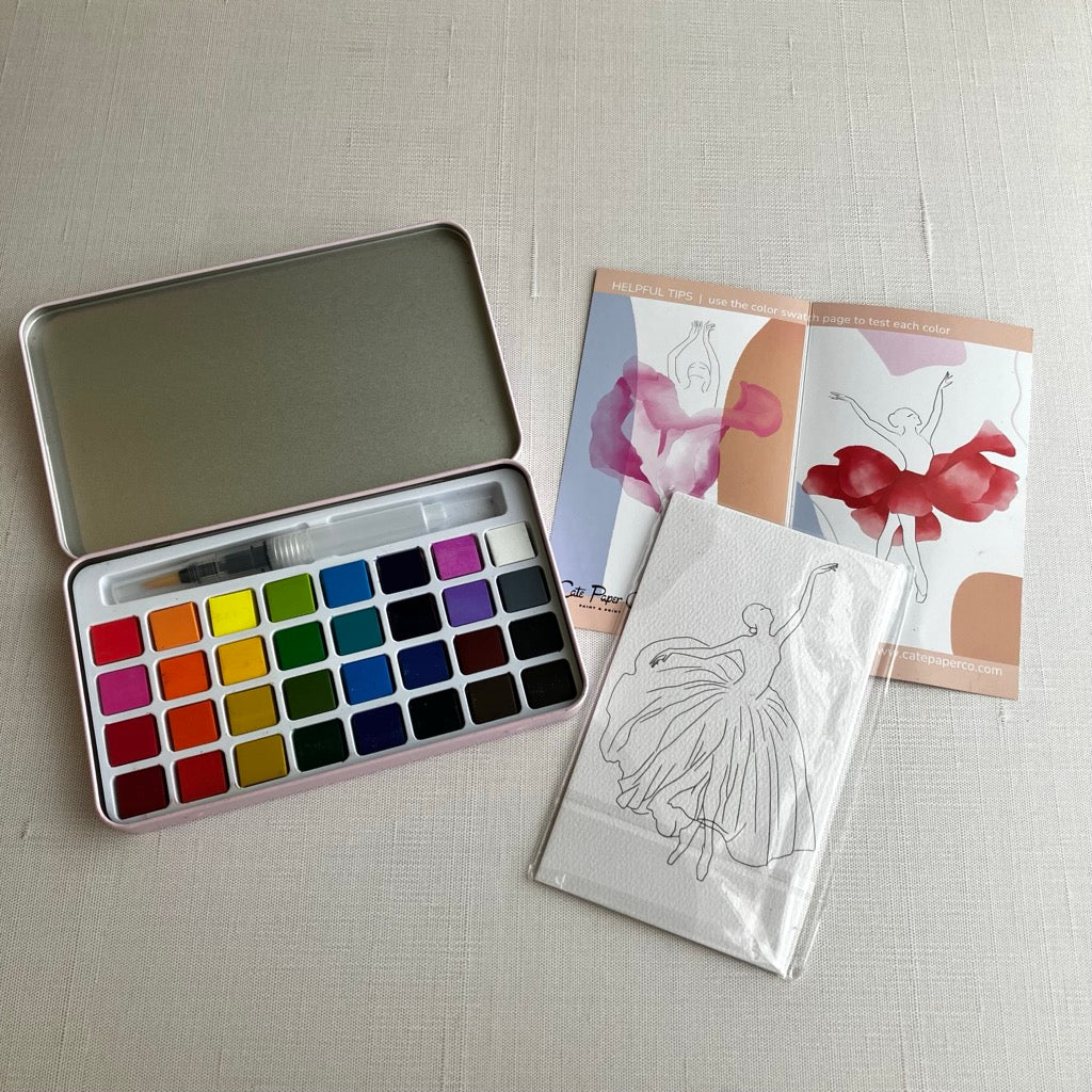 Flower Girls Watercolor Painting Kit by Cate Paper Co.
