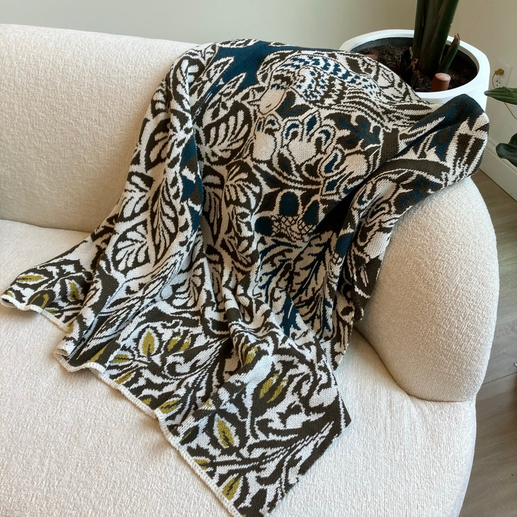 William Morris Dove and Rose Throw Blanket by In2Green