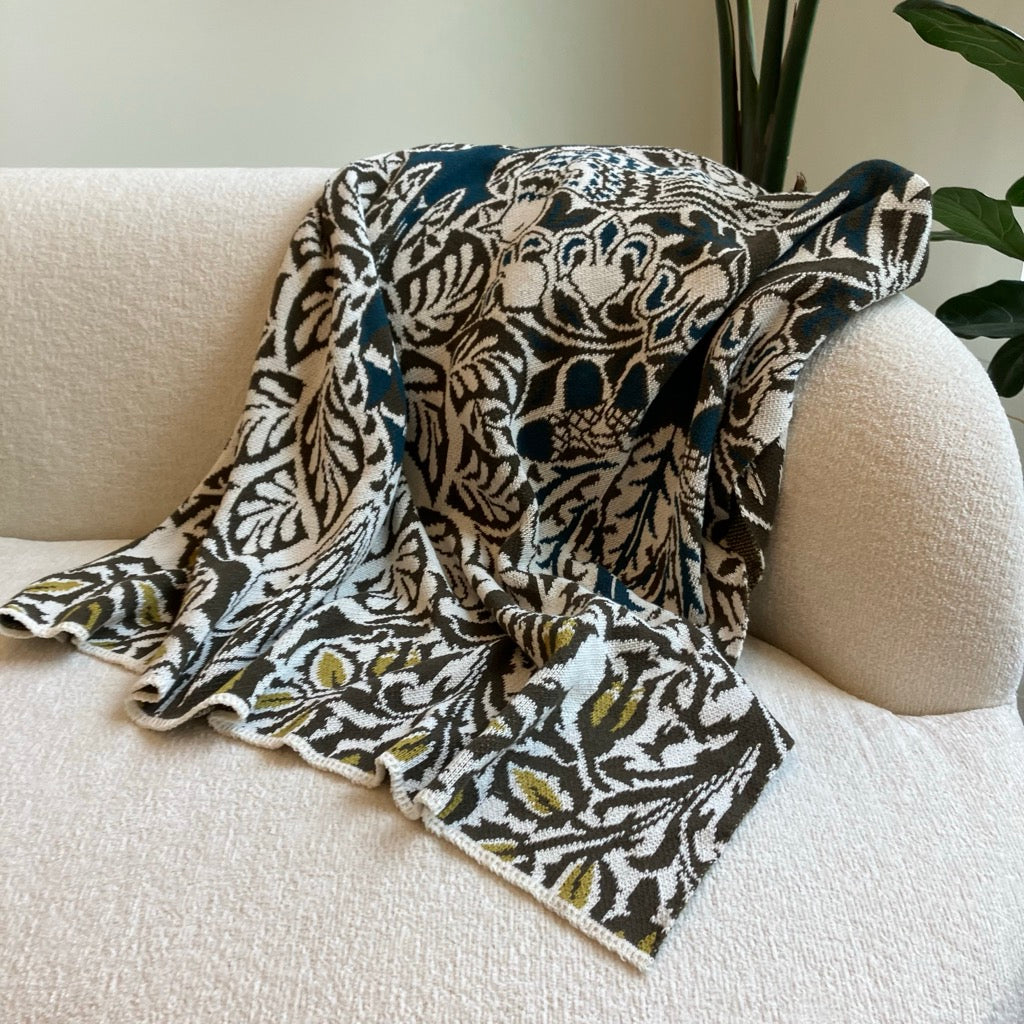 William Morris Dove and Rose Throw Blanket by In2Green