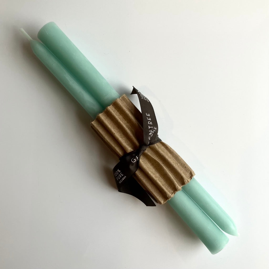 10" Taper Candles in Robin's Egg Blue by Greentree Home Candle