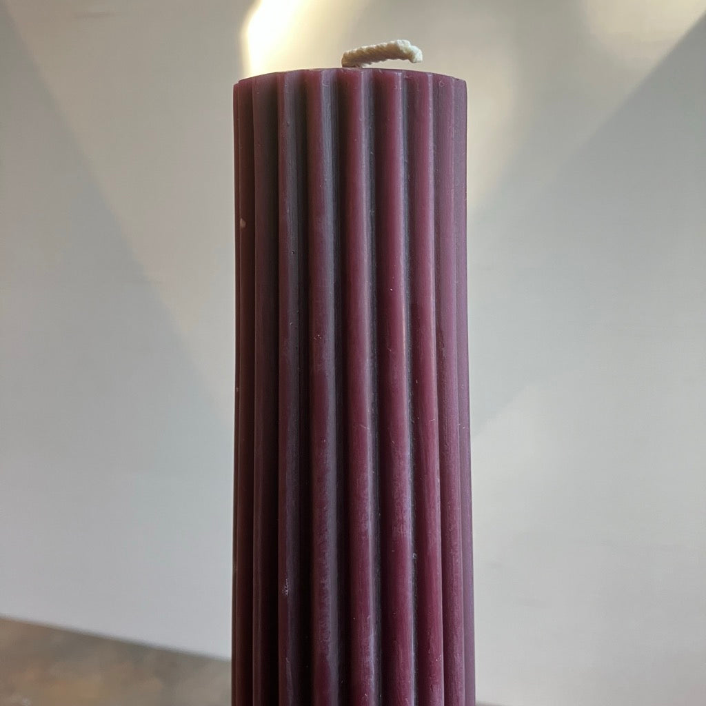 Fluted Pillar Beeswax Candle by Greentree Home Candle