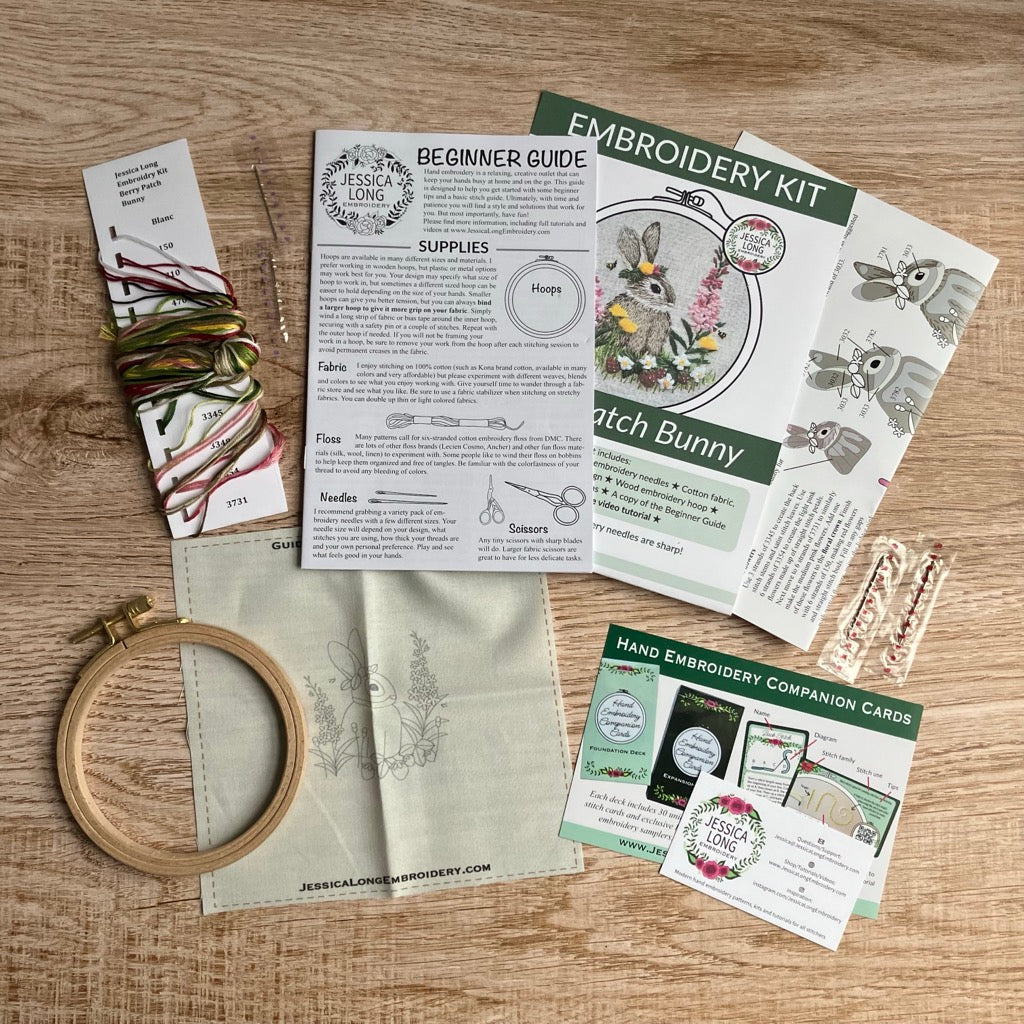 Berry Patch Bunny Embroidery Kit By Jessica Long Embroidery