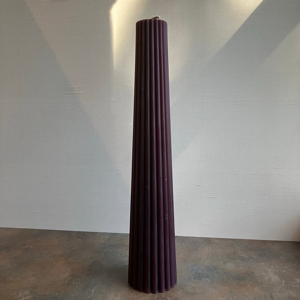 Fluted Pillar Beeswax Candle by Greentree Home Candle