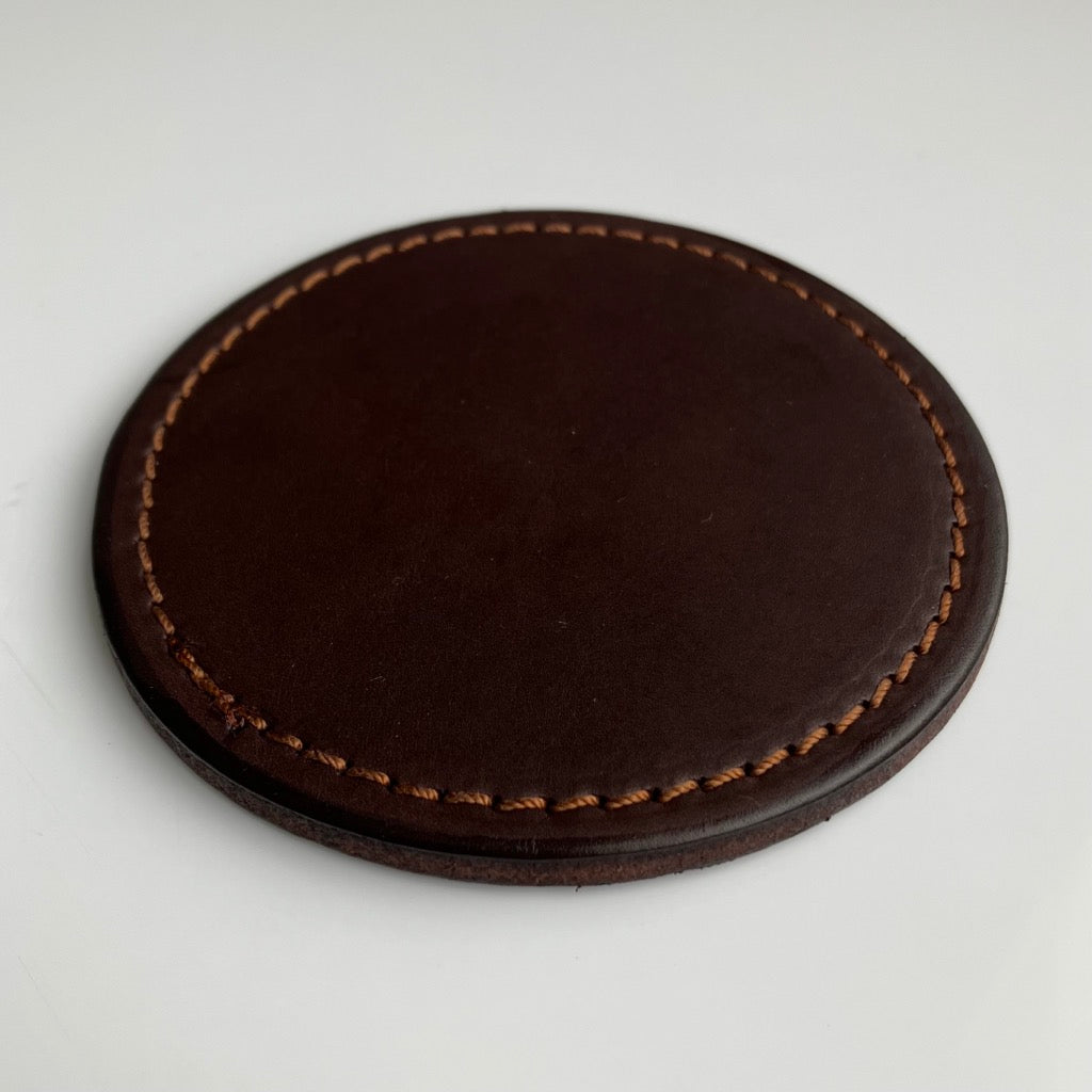 Leather Coasters in Tobacco By Millstream Home