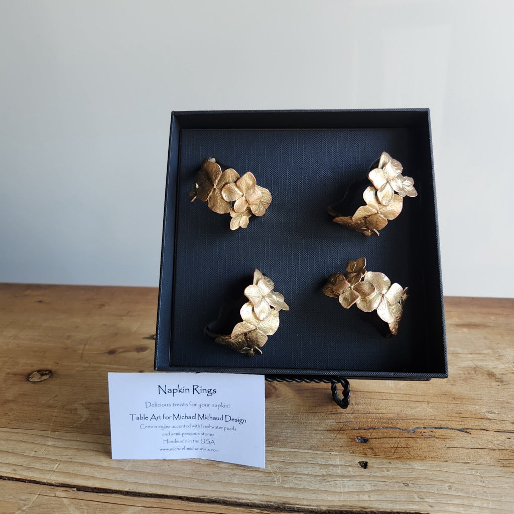 Hydrangea Napkin Rings By Michael Michaud (Set of 4)