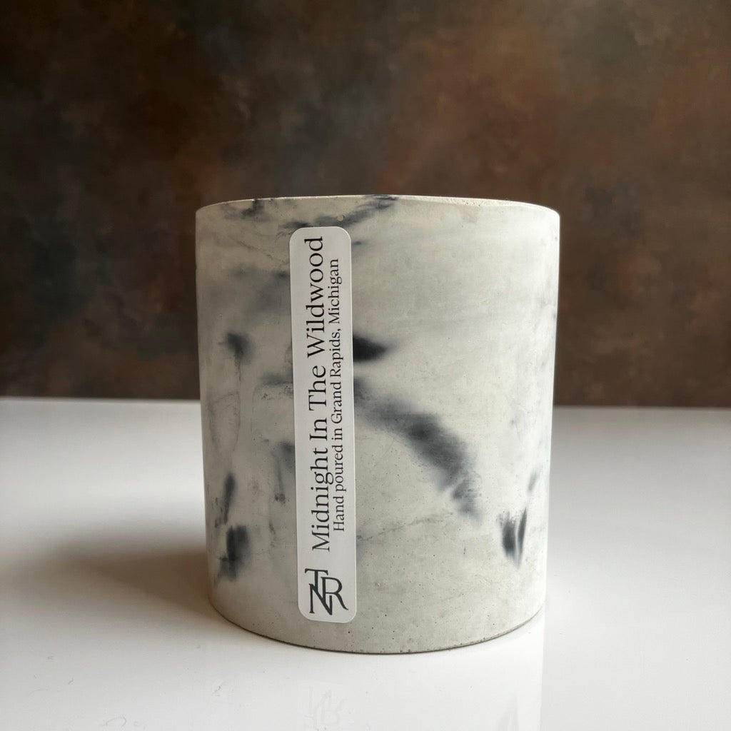 Midnight in Wildwood Candle in Concrete Vessel