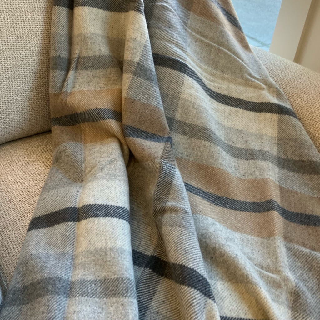 Northfield Plaid Wool Throw Blanket by Faribault Mill
