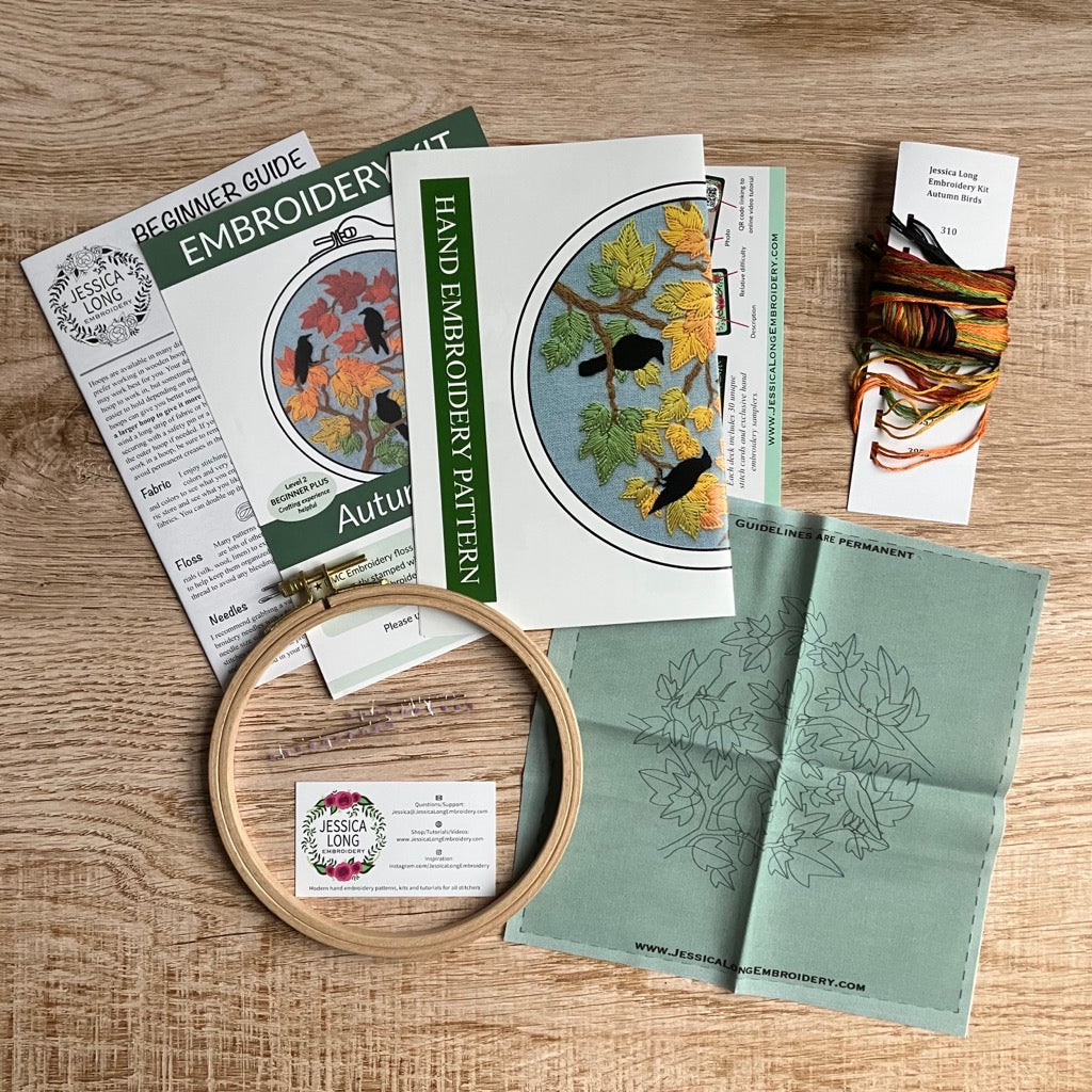 Autumn Birds Embroidery Kit By Jessica Long Embroidery