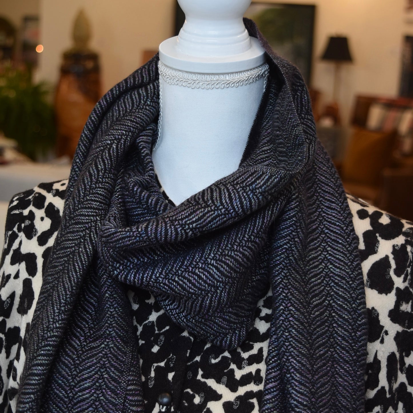 Iridescent Black Scarf by Kristina Nichols