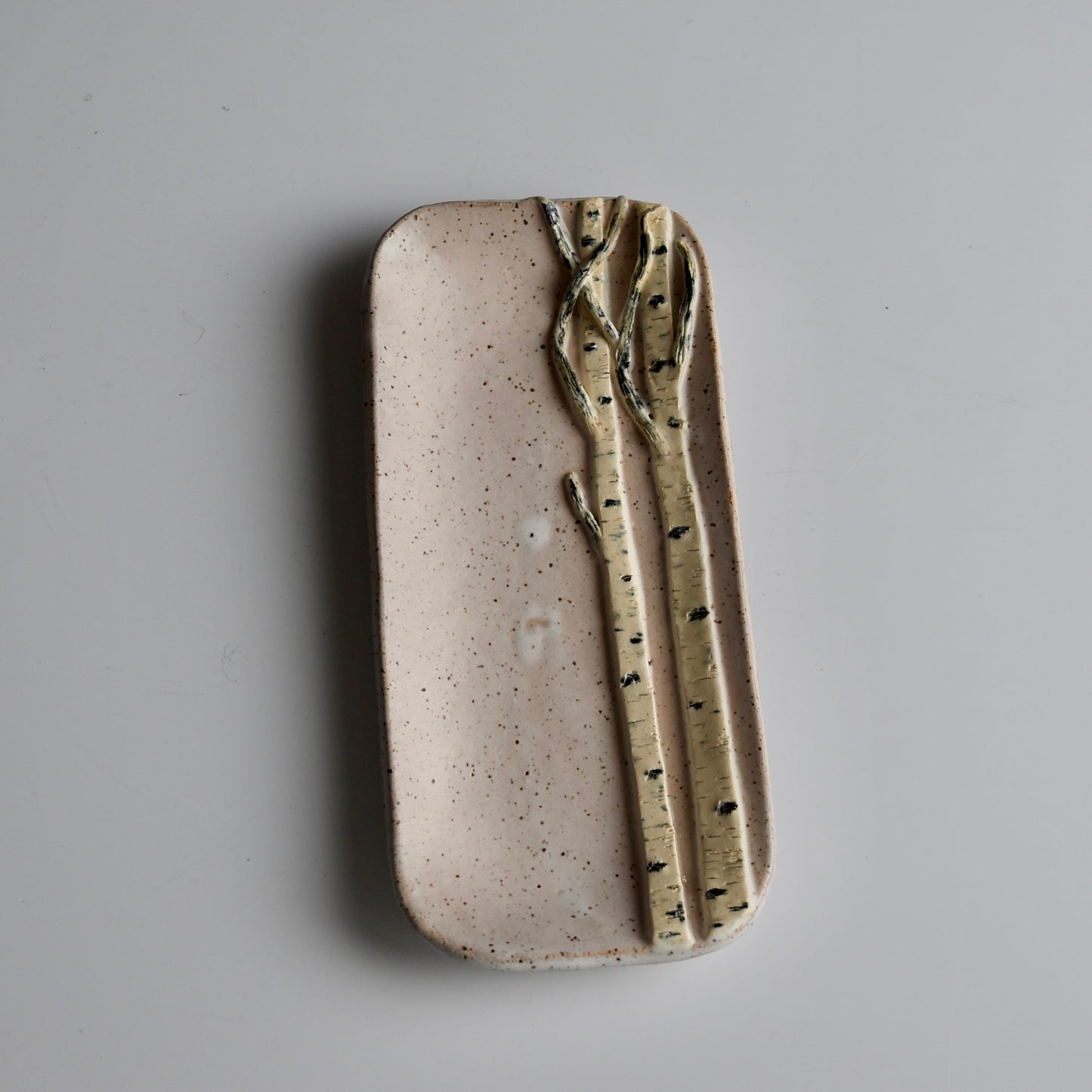 White Birch Dish by Jan Toscano