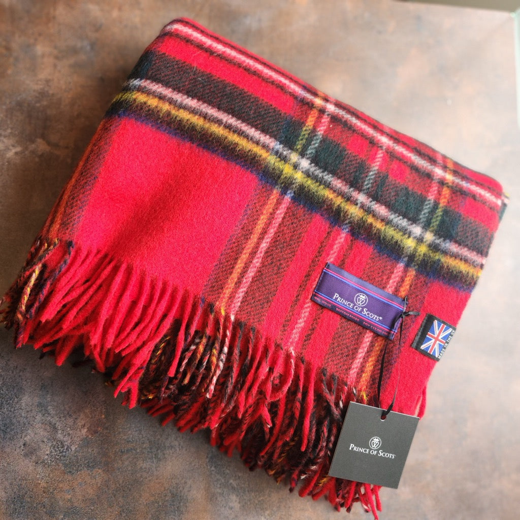 Prince of Scots Double Merino Wool Blanket in Royal Stewart