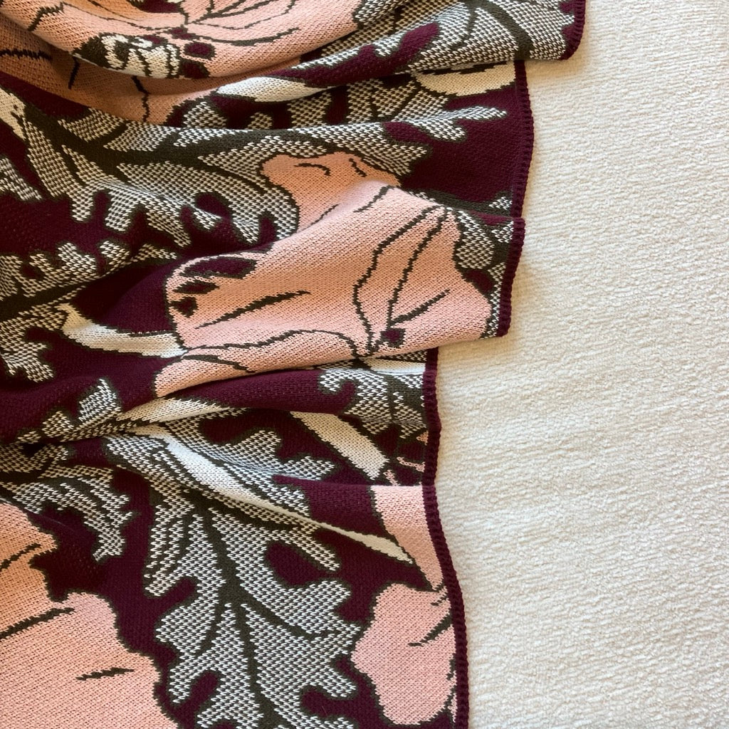 Pavot Art Nouveau Throw Blanket in Dark Green by Maurice Pollard for In2Green