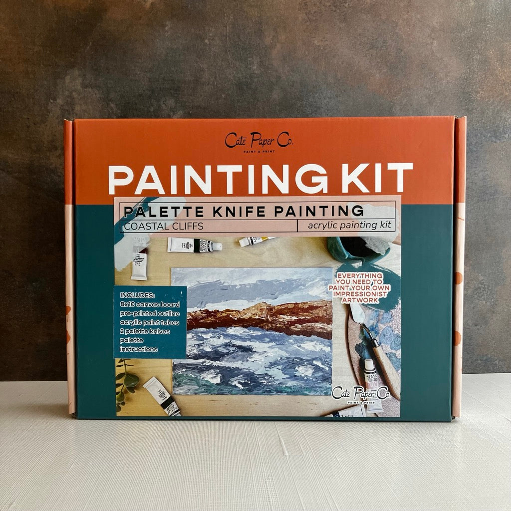 Coastal Cliffs Palette Knife Painting Kit by Cate Paper Co.