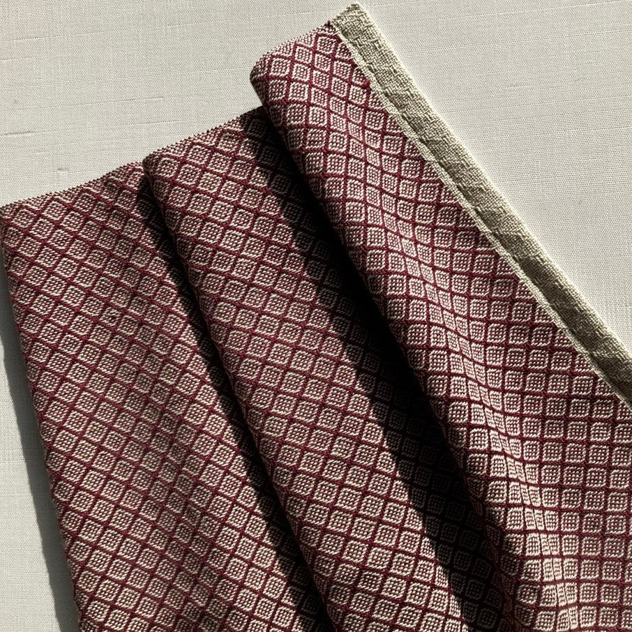 Tea Towel / Hand Towel Raspberry Diamonds by Kristina Nichols