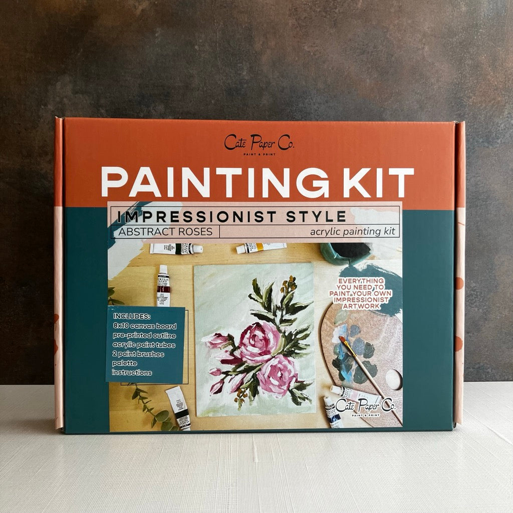 Abstract Rose Impressionist Style Painting Kit by Cate Paper Co.